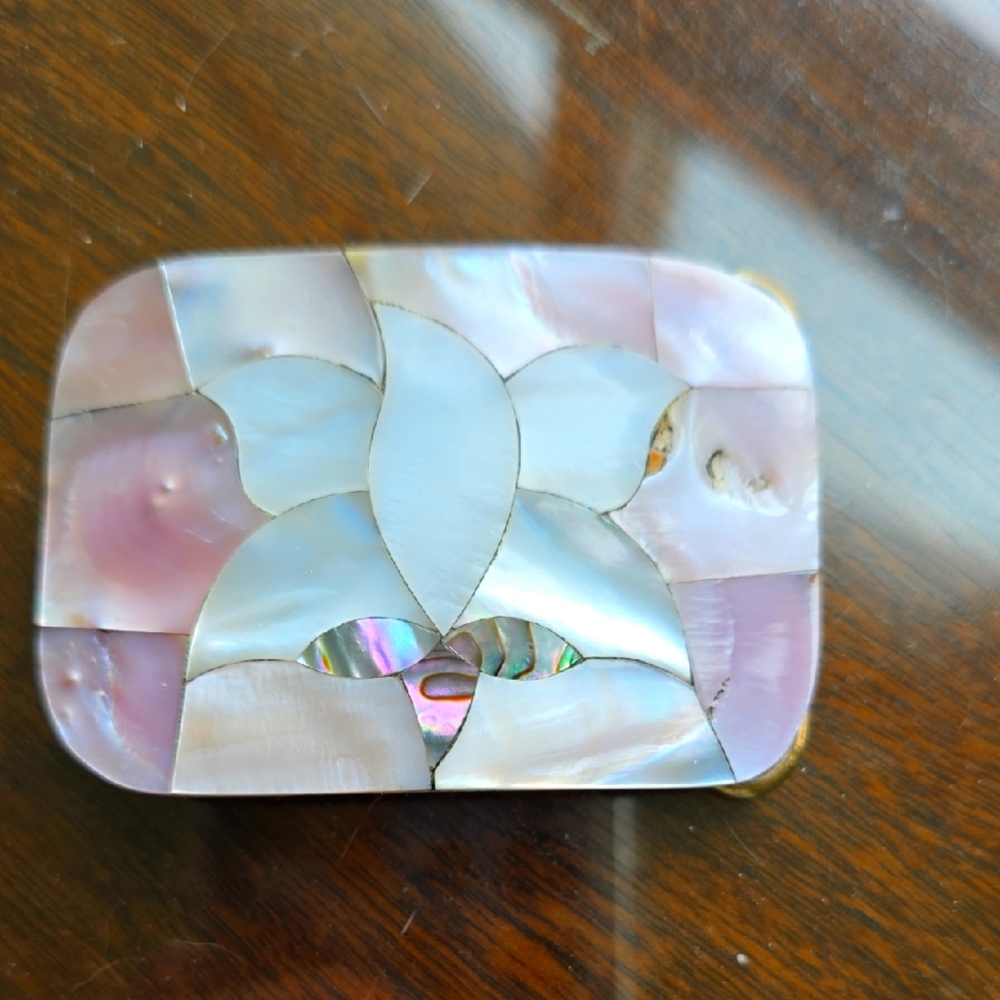 Mother of Pearl Mosaic Belt Buckle